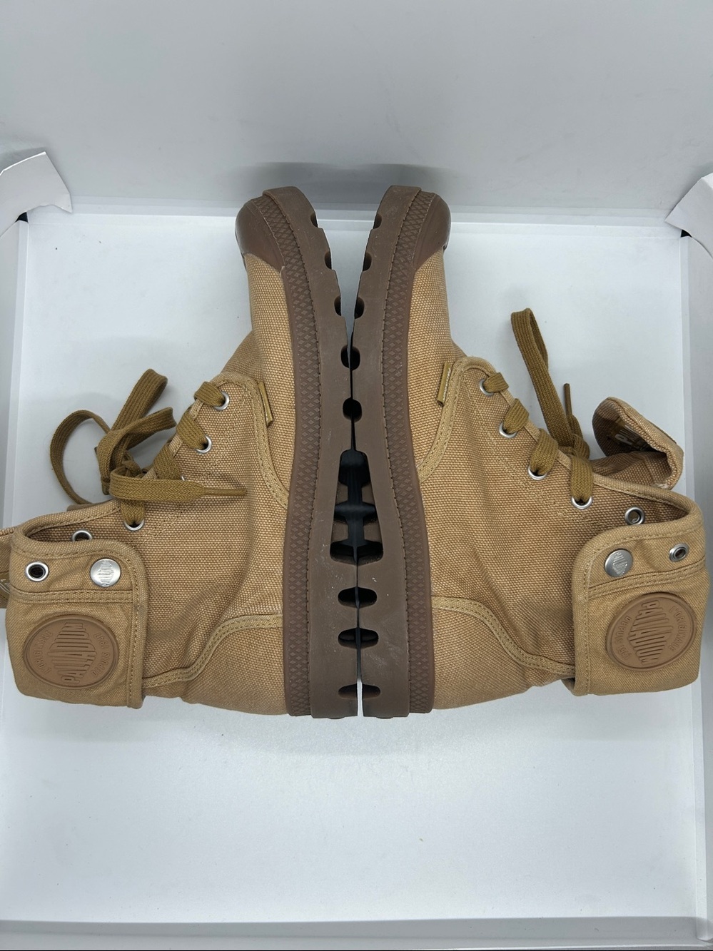 Palladium Women’s Pampa Baggy Wax 02353-209 Woodlin Canvas Boots  Size 10 - Picture 12 of 13